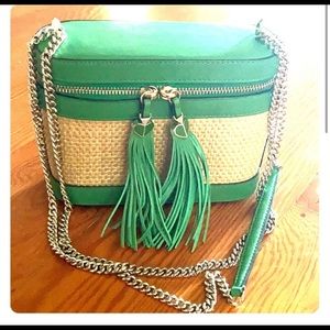 New Kate Spade Wicker and Leather Crossbody Bag